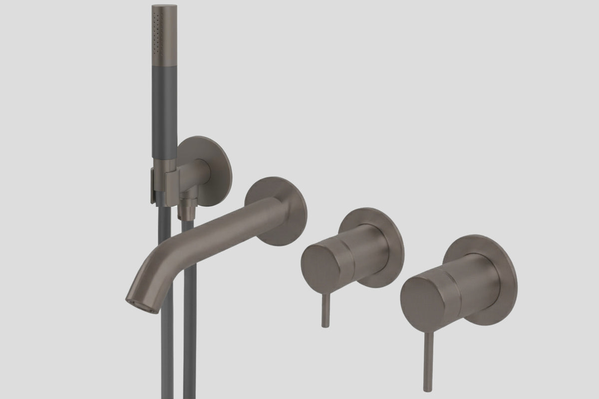 Lagoo Garda G3206 inbouw douche/badmengkraan (afbouwdeel) met omstel, handdouche (staaf) en doucheslang – Tuscany