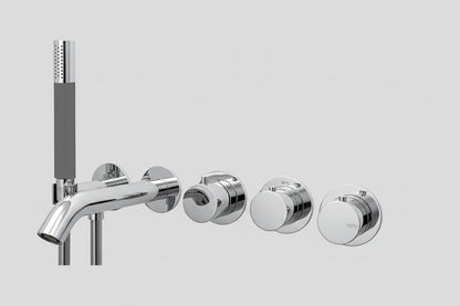 Lagoo Garda G3207 inbouw bad thermostaat ‘Tripple7’ (afbouwdeel) met uitloop, 2-weg omstel en handdouche (staaf) – Chroom