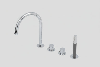 Lagoo Garda G3210 badrandcombinatie met uitloop, 2 mengkranen en handdouche (staaf) – Chroom