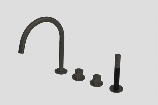 Lagoo Garda G3210 badrandcombinatie met uitloop, 2 mengkranen en handdouche (staaf) – Mat zwart