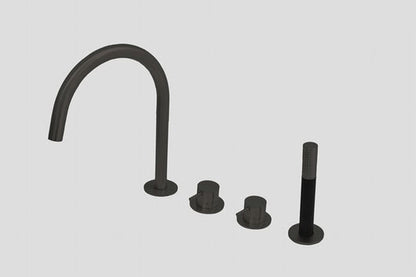 Lagoo Garda G3210 badrandcombinatie met uitloop, 2 mengkranen en handdouche (staaf) – Mat zwart