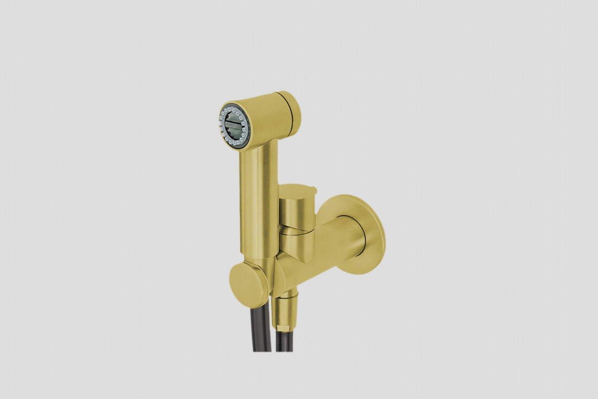 Lagoo Garda G4200 bidetmengkraan met douche en houder (afbouwdeel) – Geborsteld messing PVD