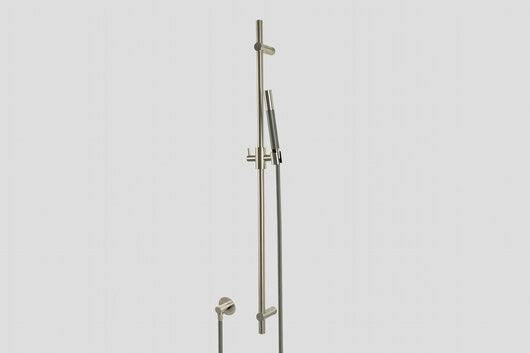 Lagoo Garda G5210 glijstang (messing) met wanduitlaat, handdouche (staaf) en doucheslang – Geborsteld nikkel