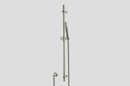 Lagoo Garda G5210 glijstang (messing) met wanduitlaat, handdouche (staaf) en doucheslang – Geborsteld nikkel