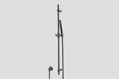 Lagoo Garda G5210 glijstang (messing) met wanduitlaat, handdouche (staaf) en doucheslang – Geborsteld gunmetal PVD