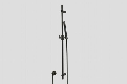 Lagoo Garda G5210 glijstang (messing) met wanduitlaat, handdouche (staaf) en doucheslang – Mat zwart