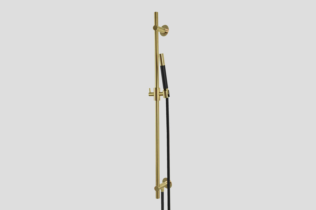 Lagoo Garda G5220 glijstang (messing) met geïntegreerde wateruitlaat en handdouche (staaf) – Geborsteld messing PVD