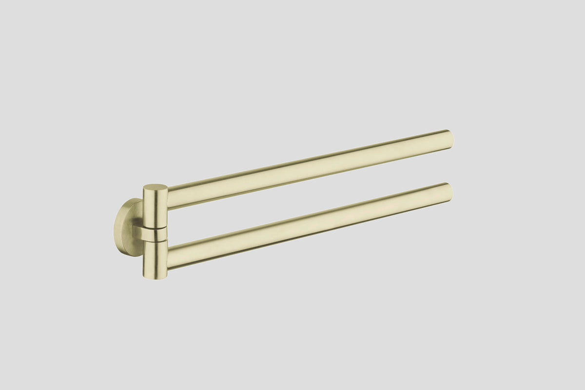 Lagoo Garda G6106 zwenkbare handdoekhouder – Geborsteld champagne PVD
