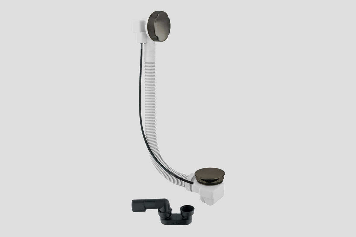 Lagoo Garda G6120 badoverloop met plug en sifon – Geborsteld gunmetal PVD