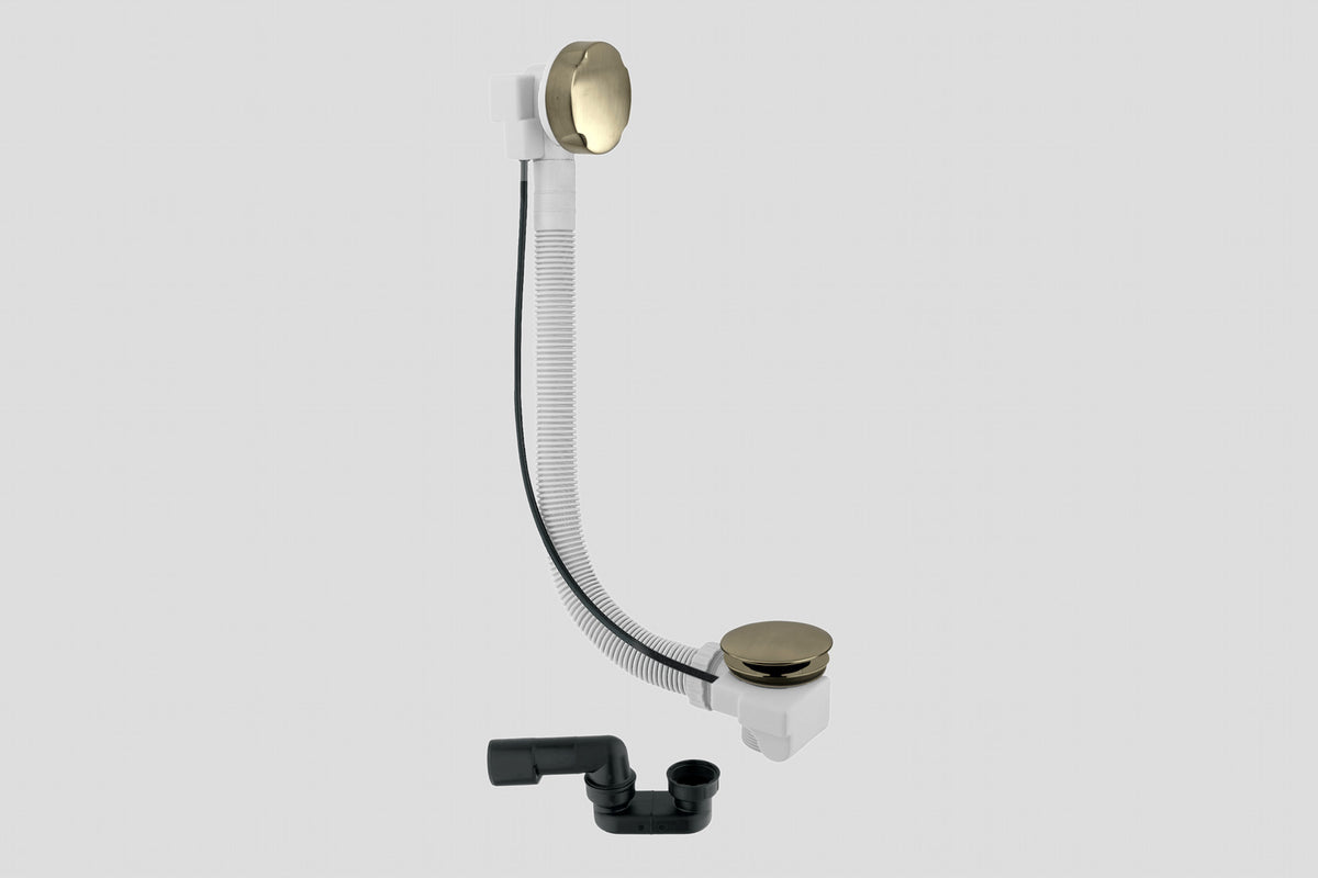 Lagoo Garda G6120 badoverloop met plug en sifon – Geborsteld champagne PVD