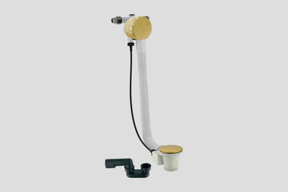 Lagoo Garda G6121 badoverloop en vulcombinatie met plug en sifon – Geborsteld messing PVD