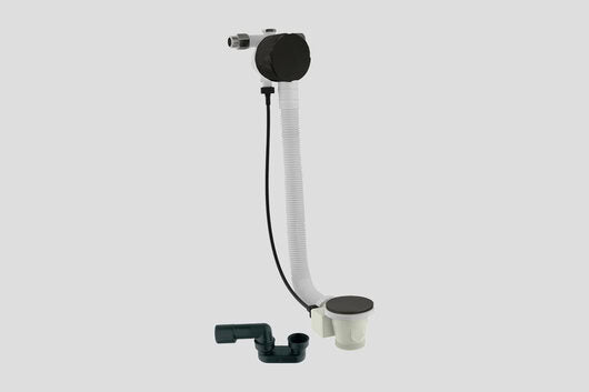 Lagoo Garda G6121 badoverloop en vulcombinatie met plug en sifon – Mat zwart
