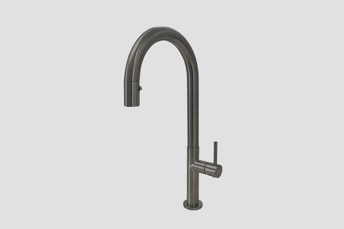 Lagoo Garda G7004 keukenmengkraan met draaibare uitloop (rond) en uitneembare handdouche – Geborsteld gunmetal PVD