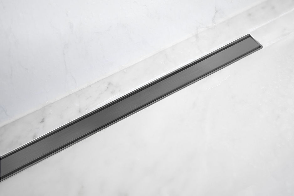 Lagoo Design douchegoot – afbouwdeel – Geborsteld gunmetal PVD
