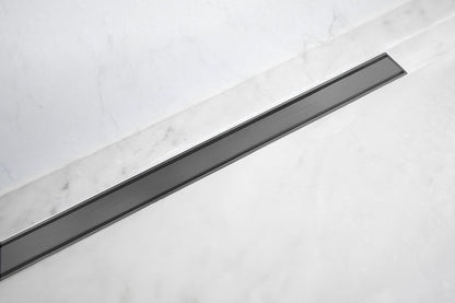 Lagoo Design douchegoot – afbouwdeel – Geborsteld gunmetal PVD