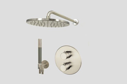 Lagoo Garda LVS1 lagoo Voordeel Set: thermostatische douche set met 2-weg stop/omstel – Geborsteld nikkel
