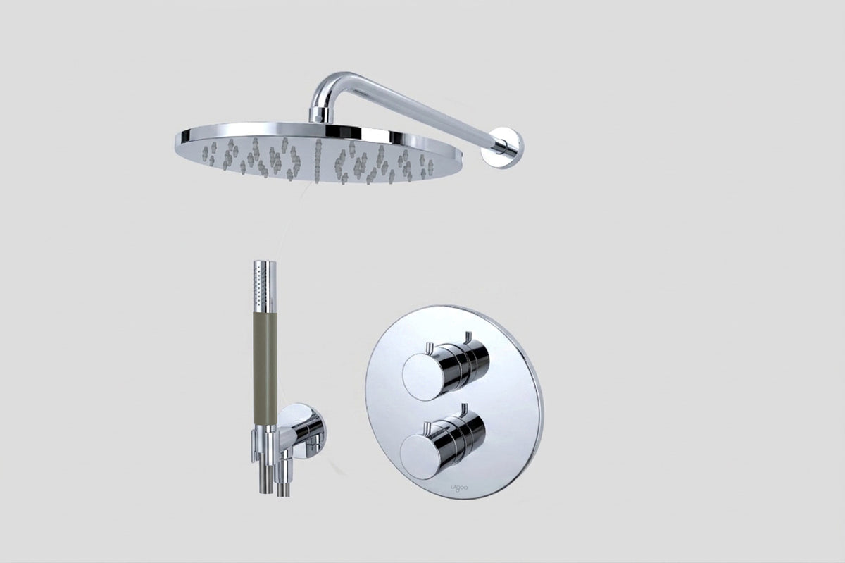 Lagoo Garda LVS1 lagoo Voordeel Set: thermostatische douche set met 2-weg stop/omstel – Chroom