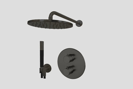 Lagoo Garda LVS1 lagoo Voordeel Set: thermostatische douche set met 2-weg stop/omstel – Mat zwart