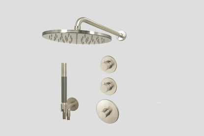Lagoo Garda LVS2 lagoo Voordeel Set: thermostatische douche set met 2 stopkranen – Geborsteld nikkel