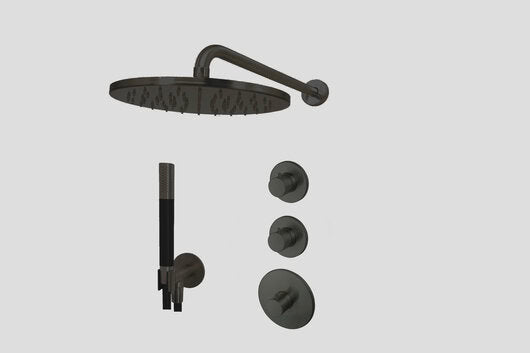 Lagoo Garda LVS2 lagoo Voordeel Set: thermostatische douche set met 2 stopkranen – Mat zwart