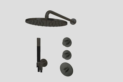 Lagoo Garda LVS2 lagoo Voordeel Set: thermostatische douche set met 2 stopkranen – Mat zwart