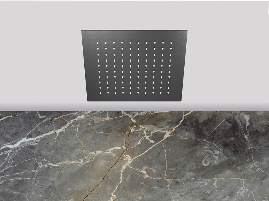 Lagoo Nesso Easy Peasy vierkante hoofddouche – Geborsteld gunmetal PVD