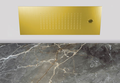 Lagoo Nesso N8215 hoofddouche ‘Easy Peasy’ (600 x 300) met ‘laminar flow’ – Geborsteld messing PVD