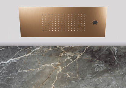 Lagoo Nesso N8215 hoofddouche ‘Easy Peasy’ (600 x 300) met ‘laminar flow’ – Geborsteld koper PVD