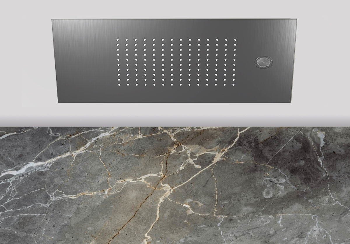 Lagoo Nesso N8215 hoofddouche ‘Easy Peasy’ (600 x 300) met ‘laminar flow’ – Geborsteld gunmetal PVD