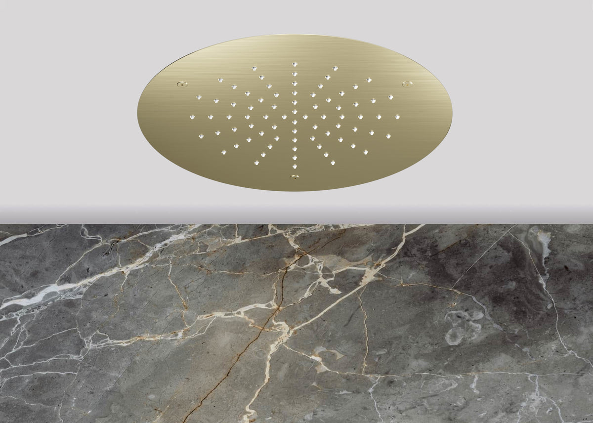 Lagoo Nesso Showerlicious ronde hoofddouche – Geborsteld champagne PVD