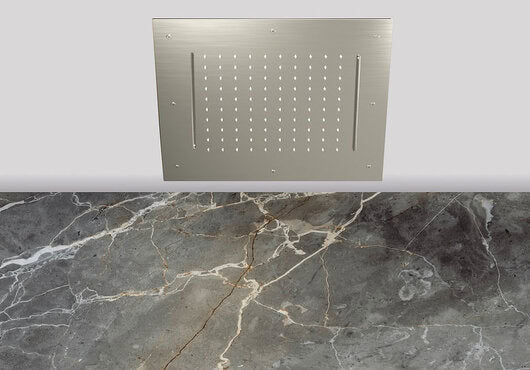 Lagoo Nesso N8234 hoofddouche ‘Showerlicious’ (500x500) met regen | 2 cascades – Geborsteld nikkel