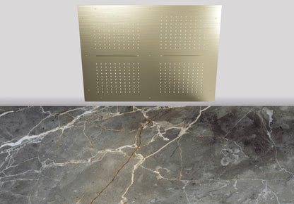 Lagoo Nesso N8235 hoofddouche ‘Showerlicious’ (800x800) met 4 regen | 2 cascades – Geborsteld champagne PVD