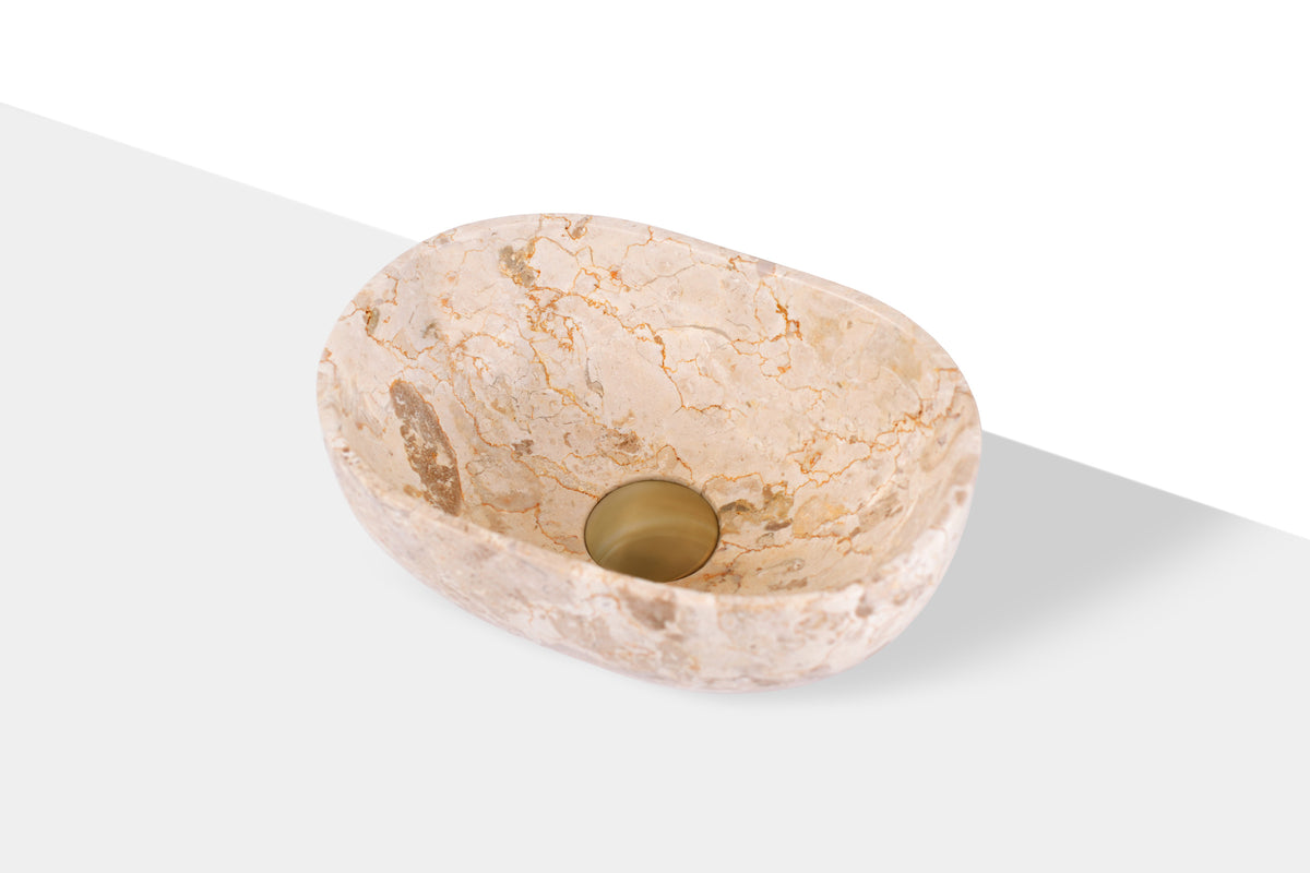 Loutro Lavabo Elleni waskom – Elleni Mini Beige Bovenaanzicht