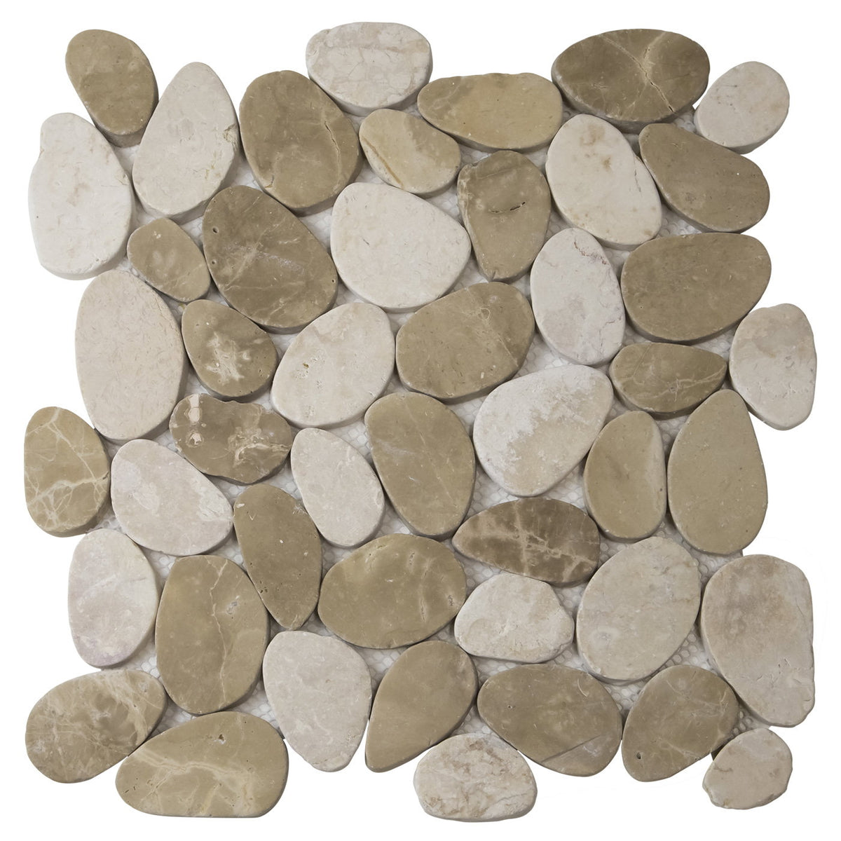 The Mosaic Factory Natural Stone Pebbles Brown Mix Matt 0x0mm - NMP800