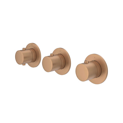 IVY Bond afbouwdeel inbouwthermostaat met 2 stopkranen symmetry met ronde rozetten - 6202475