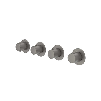 IVY Bond afbouwdeel inbouwthermostaat met 3 stopkranen symmetry met ronde rozetten - 6202376