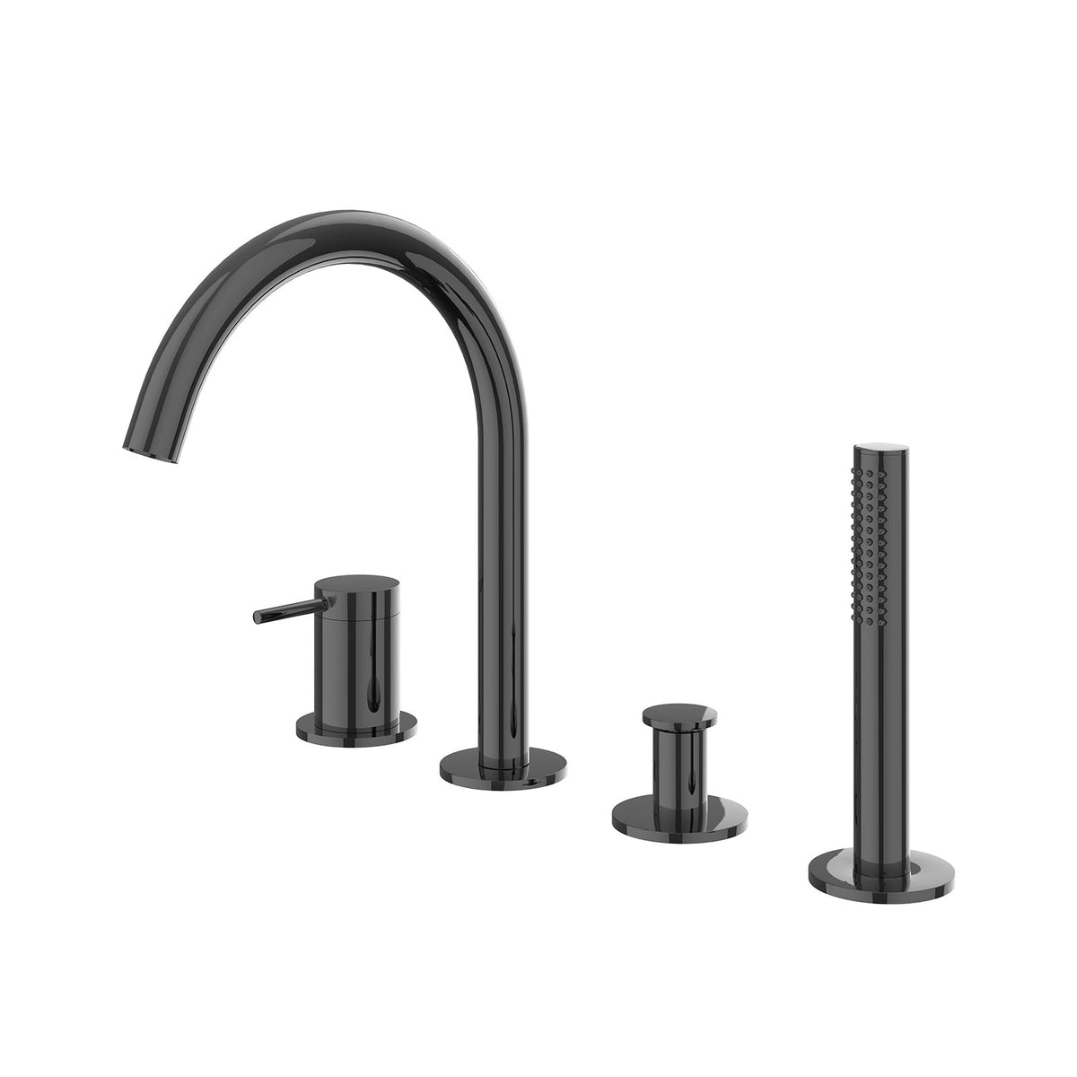 IVY Bond Badrandcombinatie 4-gats mengkraan met draaibare uitloop uittrekbare handdouche - 6301157