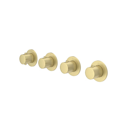 IVY Bond afbouwdeel inbouwthermostaat met 3 stopkranen symmetry met ronde rozetten - 6202374