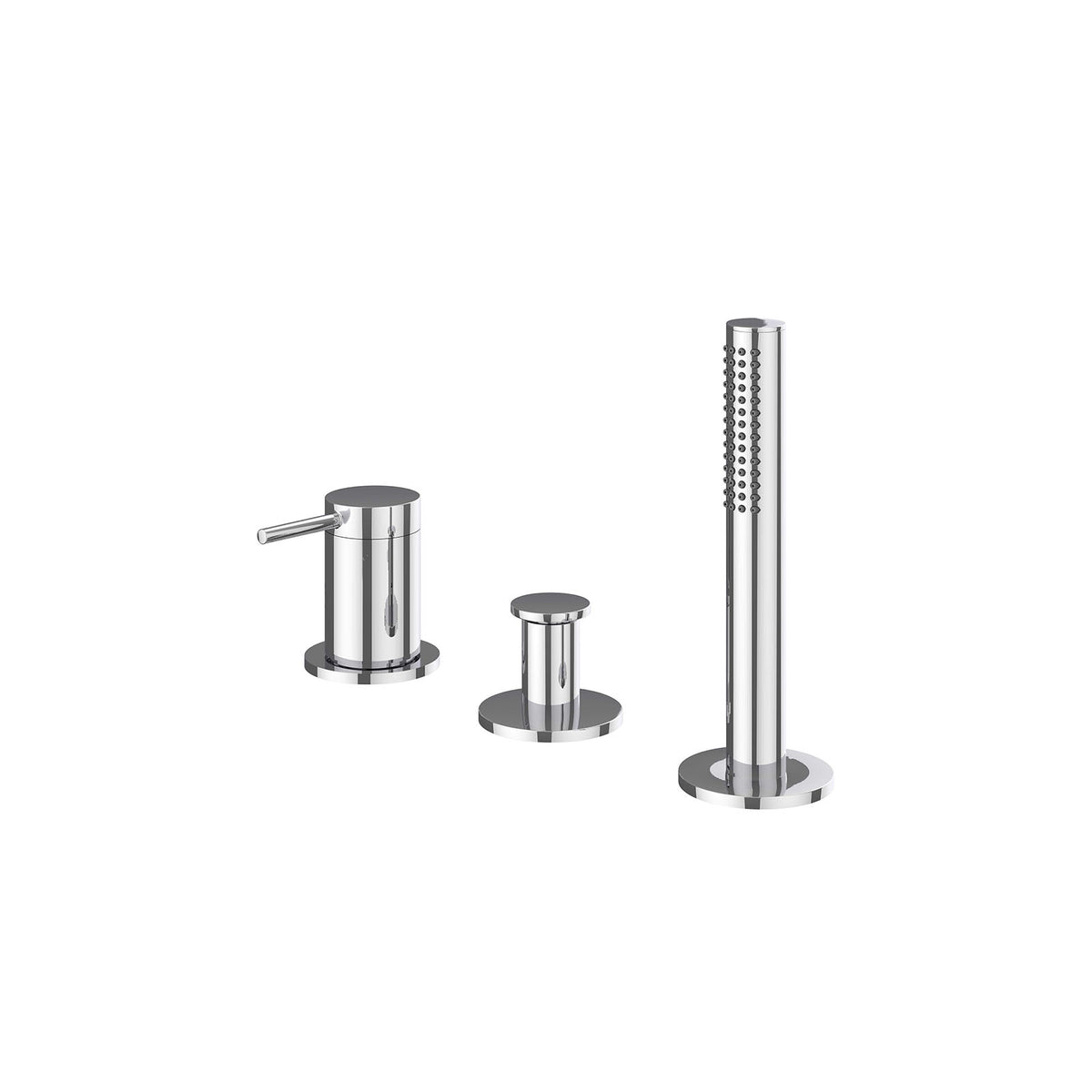 IVY Bond Badrandcombinatie 3-gats mengkraan met uittrekbare handdouche zonder uitloop - 6301131