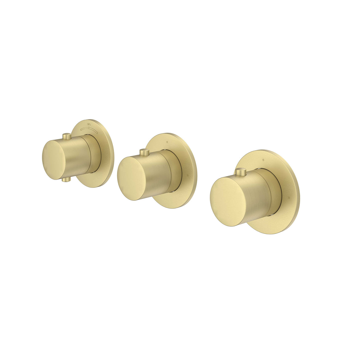 IVY Bond afbouwdeel inbouwthermostaat met 2 stopkranen symmetry met ronde rozetten - 6202474