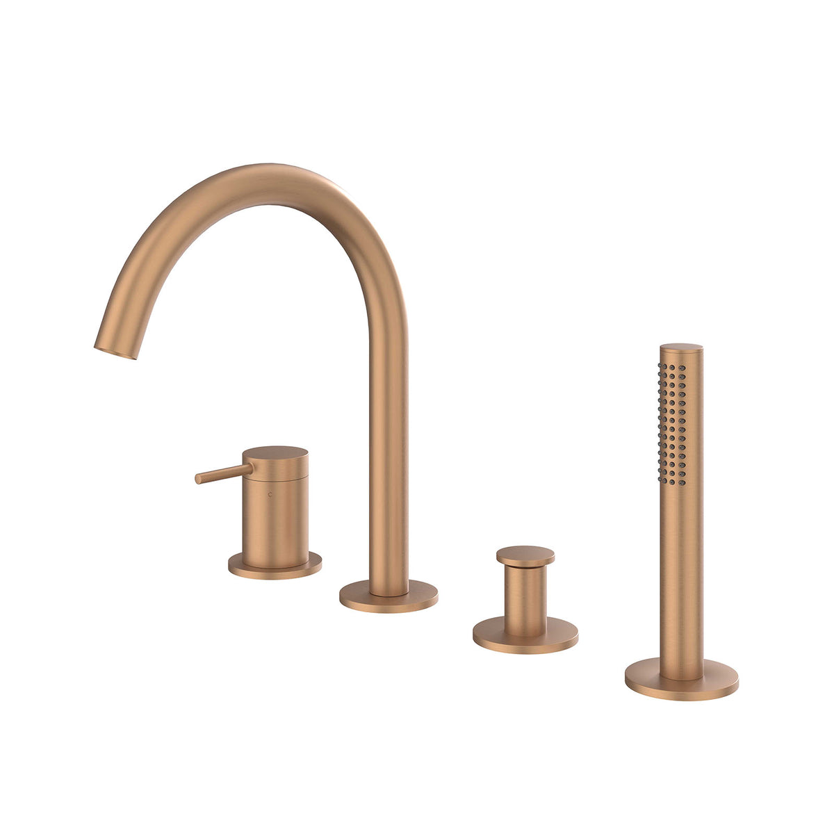 IVY Bond Badrandcombinatie 4-gats mengkraan met draaibare uitloop uittrekbare handdouche - 6301155