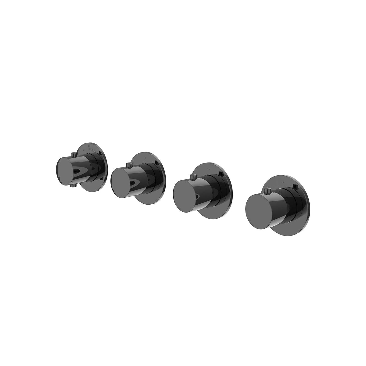 IVY Bond afbouwdeel inbouwthermostaat met 3 stopkranen symmetry met ronde rozetten - 6202377
