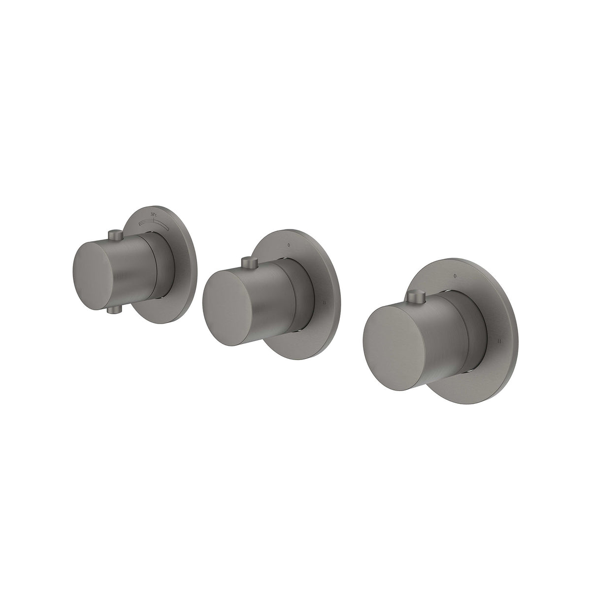 IVY Bond afbouwdeel inbouwthermostaat met 2 stopkranen symmetry met ronde rozetten - 6202476