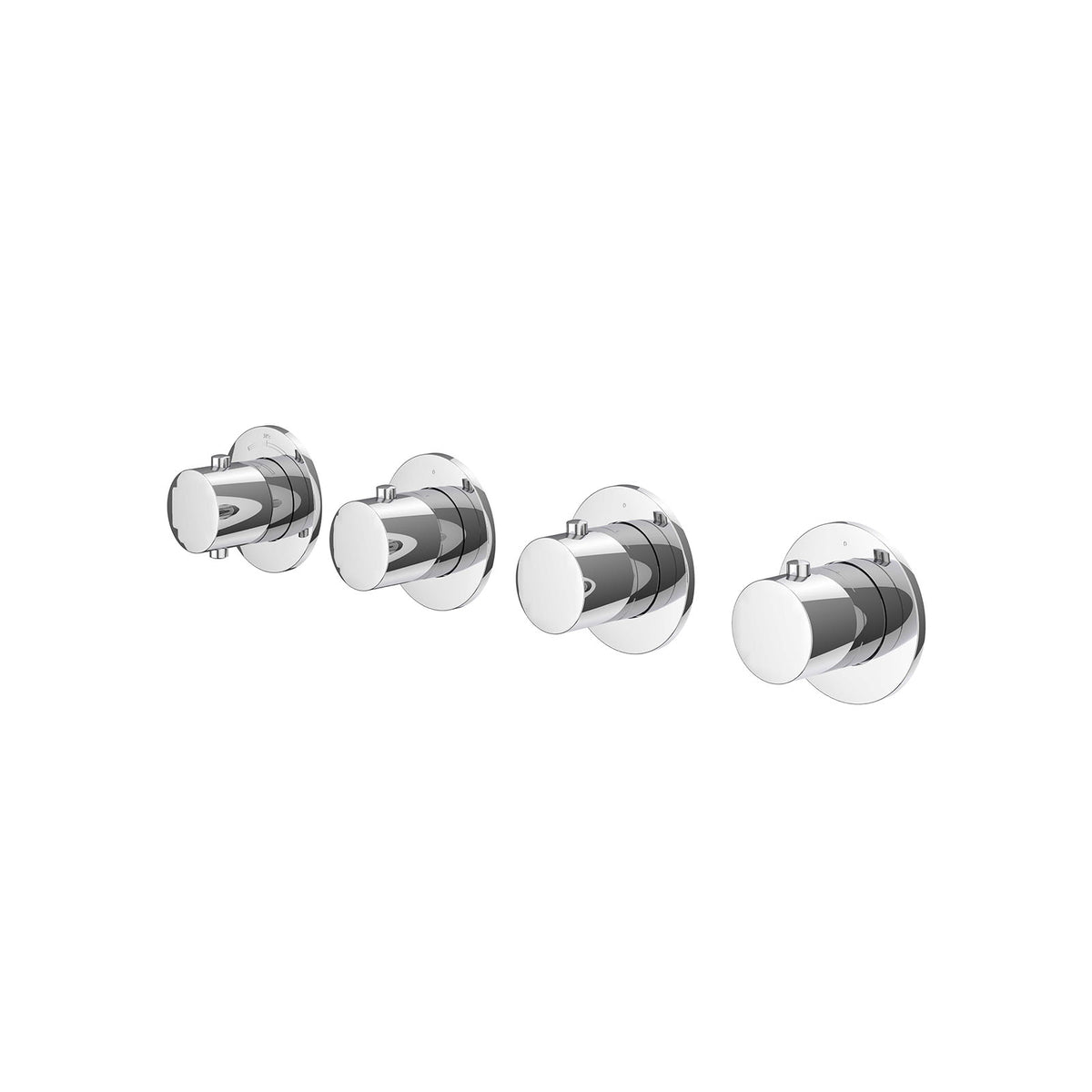 IVY Bond afbouwdeel inbouwthermostaat met 3 stopkranen symmetry met ronde rozetten - 6202371