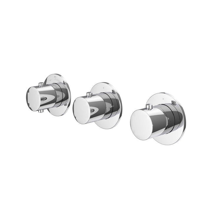 IVY Bond afbouwdeel inbouwthermostaat met 2 stopkranen symmetry met ronde rozetten - 6202471