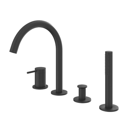 IVY Bond Badrandcombinatie 4-gats mengkraan met draaibare uitloop uittrekbare handdouche - 6301152