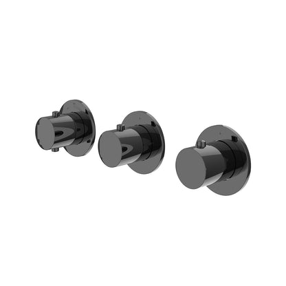 IVY Bond afbouwdeel inbouwthermostaat met 2 stopkranen symmetry met ronde rozetten - 6202477