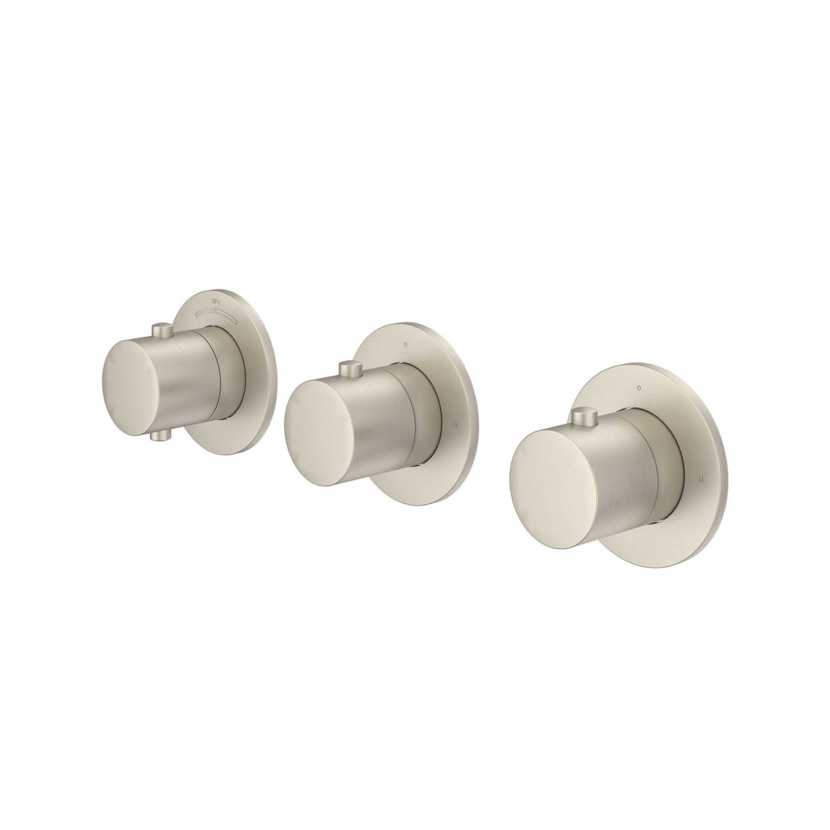 IVY Bond afbouwdeel inbouwthermostaat met 2 stopkranen symmetry met ronde rozetten - 6202473