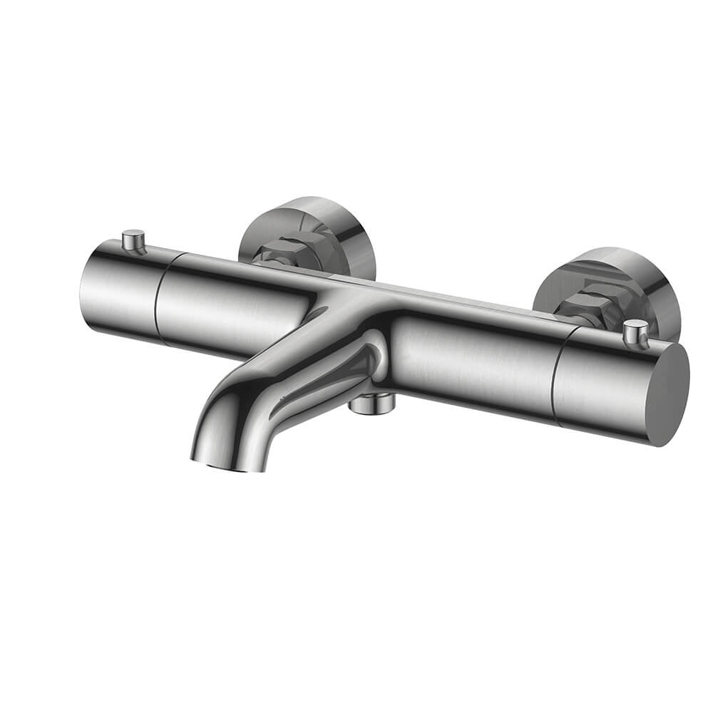 Regn thermostatische badmengkraan, Geborsteld nikkel - 10007BN