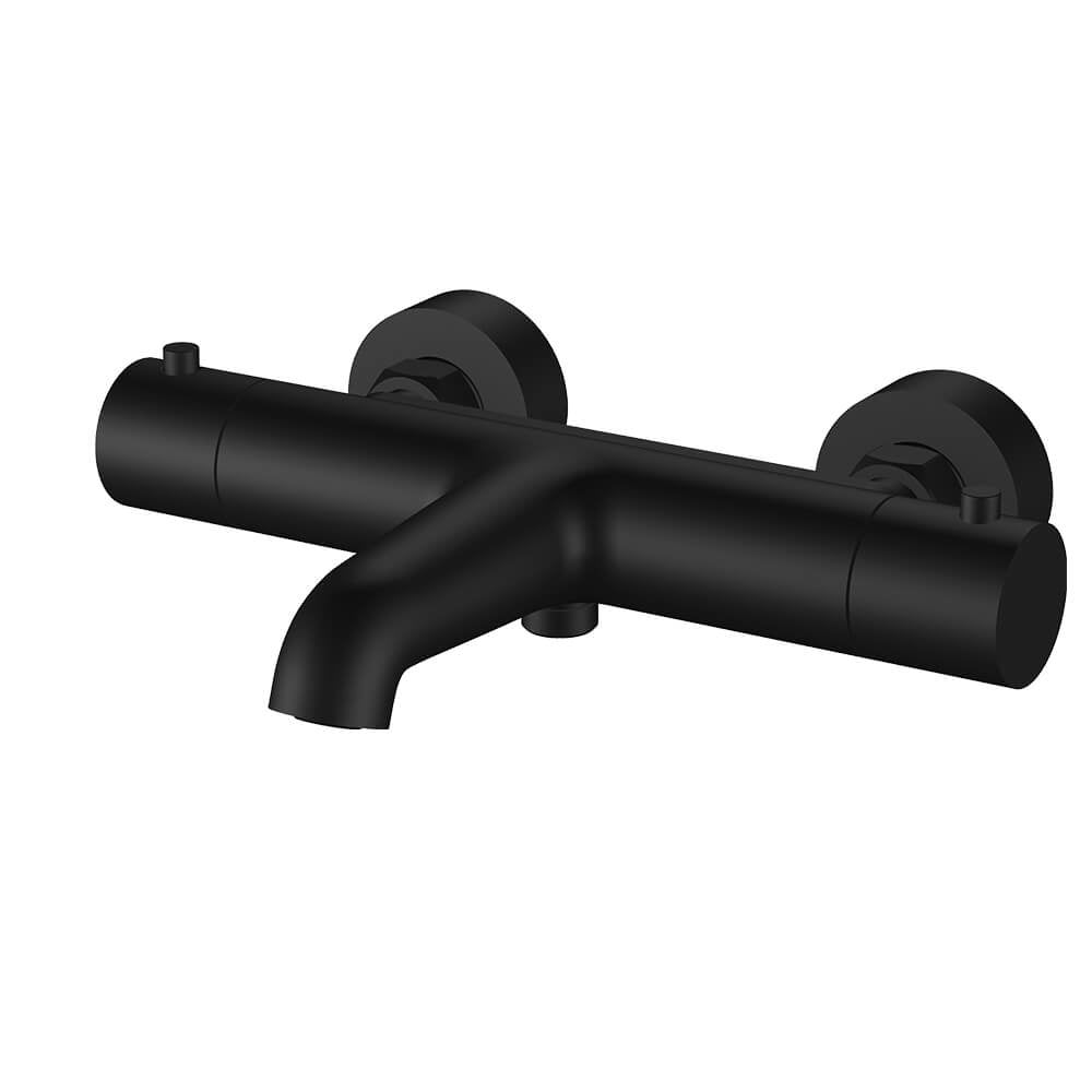 Regn thermostatische badmengkraan, Mat Zwart - 10007MB
